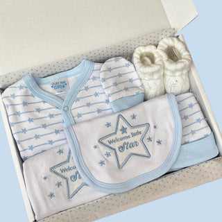 Baby Boys Layette Gift Set - Welcome Little Star - BLOSSOM & MOON
