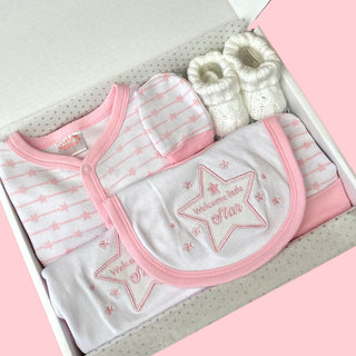 Baby Girls Layette Gift Set - Welcome Little Star - BLOSSOM & MOON