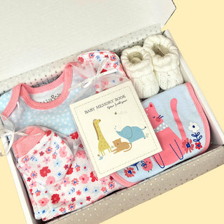 Baby Girls Starter Layette Gift Set - Cat - BLOSSOM & MOON