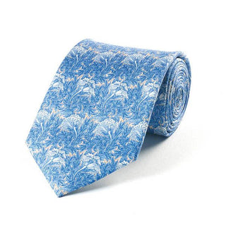 Fox and Chave V&A William Morris Blue Tulip silk tie - BLOSSOM & MOON