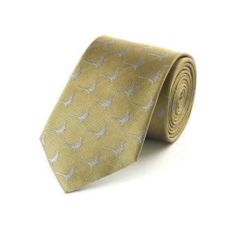 Fox and Chave Gold Standing Pheasant Silk Tie - BLOSSOM AND MOON