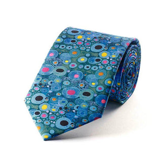 Fox and Chave Klimt Blue Silk Tie - BLOSSOM & MOON