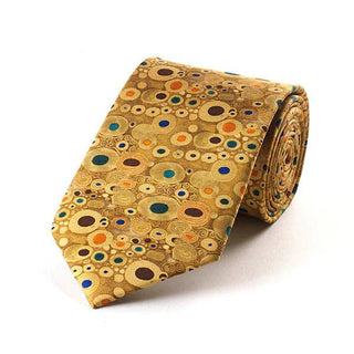 Fox and Chave Klimt Gold Silk Tie - BLOSSOM & MOON