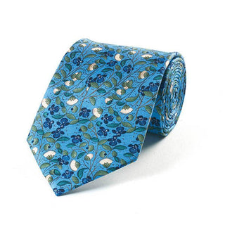 Fox and Chave Medival Flowers Silk Tie - BLOSSOM AND MOON