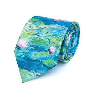 Fox and Chave Monet Water Lilies Silk Tie - BLOSSOM AND MOON