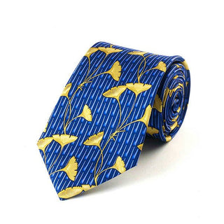 Fox and Chave Morris Gingko Leaf Silk Tie - BLOSSOM AND MOON