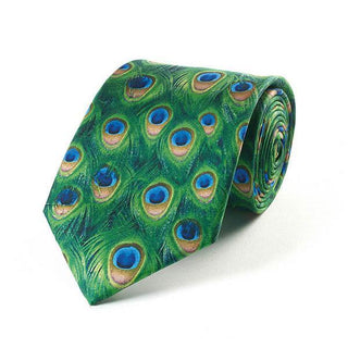 Fox and Chave Peacock Feathers Silk Tie - BLOSSOM AND MOON