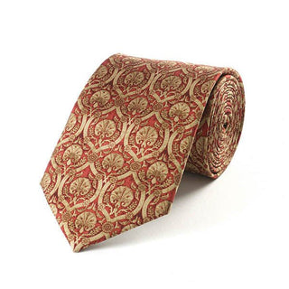 Fox and Chave V&A Islamic Red Dianthus Silk Tie - BLOSSOM AND MOON