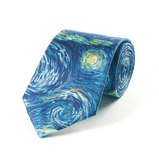 Fox and Chave Van Gogh Starry Night Silk Tie - BLOSSOM AND MOON