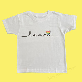 'Love' is a Rainbow Kids T Shirt - BLOSSOM AND MOON