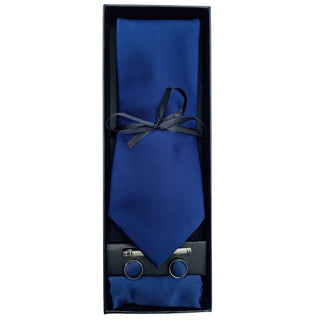 Luxury Grantchester and Cavendish Dark Blue Silk Tie set - BLOSSOM AND MOON