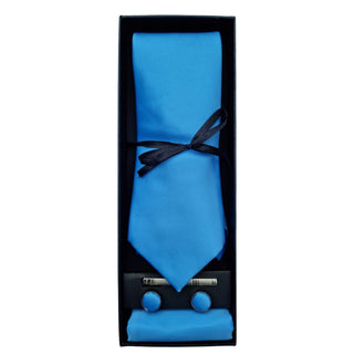 Luxury Grantchester and Cavendish Light Blue Silk Tie set - BLOSSOM AND MOON