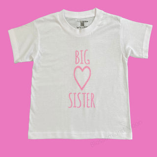 Rocket & Rose Girls Big Sister T Shirt - Heart - BLOSSOM AND MOON