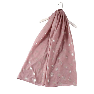 Rose Gold DANDELION print scarf Dusky Pink (Optional Gift Box) - BLOSSOM AND MOON