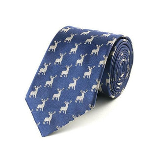 Stag Navy Silk Tie - BLOSSOM AND MOON