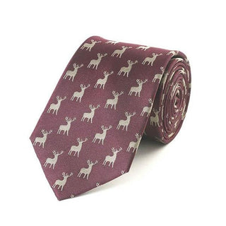 Stag Plum Silk Tie - BLOSSOM AND MOON