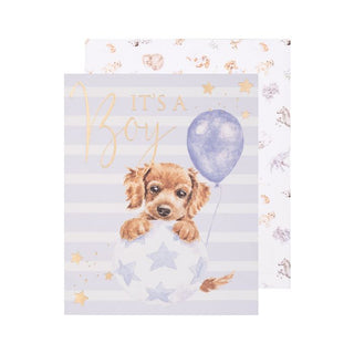 Wrendale Designs 'It's a Boy' New Baby Boy card - BLOSSOM AND MOON